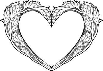 heart in art nouveau style