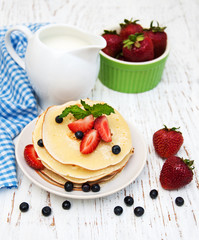 pancakes and fresh berries