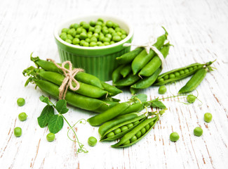 Bowl with fresh peas