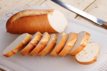 Bread with a slices.