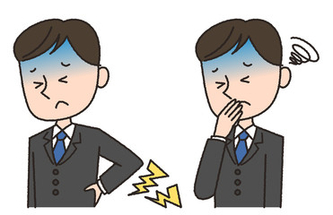 男性　腰痛　吐き気