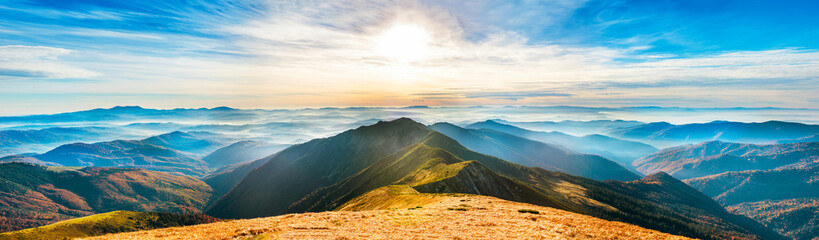 Fototapeta Mountain landscape at sunset obraz