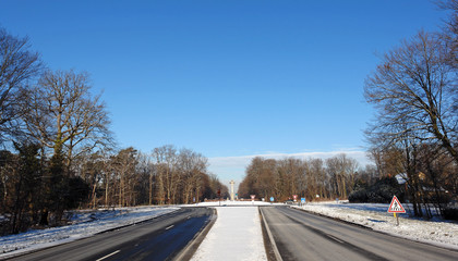 for&ecirc;t de fontainebleau sous la neige