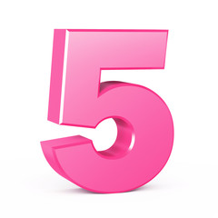 three-dimensional number in pink