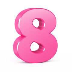 three-dimensional number in pink