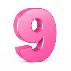 three-dimensional number in pink