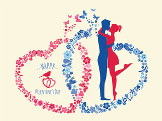 Valentine's day infographic. Flat style love graphic template