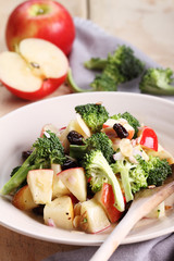 fresh broccoli and apple salad.