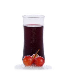 Glass of grape juice isolated on white