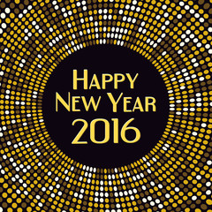 Golden radial pattern New Year background.