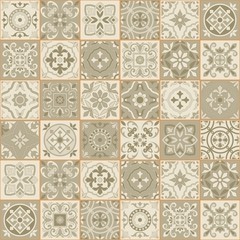 Gorgeous seamless  pattern  white Sepia color Moroccan, Portuguese  tiles, Azulejo, ornaments. Can be used for wallpaper, pattern fills, web page background,surface textures. 