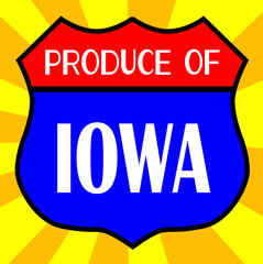 Produce Of Iowa Shield