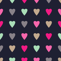 Seamless vector background with decorative hearts 