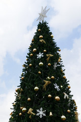 christmas tinsel ornament decorating christmas tree for holiday