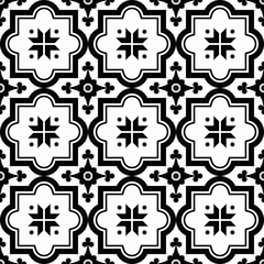 Obraz premium Arabic pattern, Moroccan black tiles design 