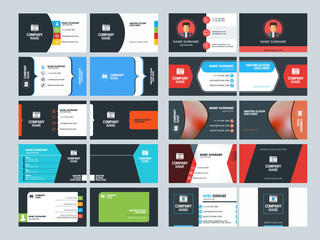 Set of Creative and Clean Business Card Print Templates. Flat Style Vector Illustration. Stationery Design