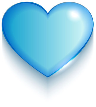 Transparent Blue Valentine Heart On White Background