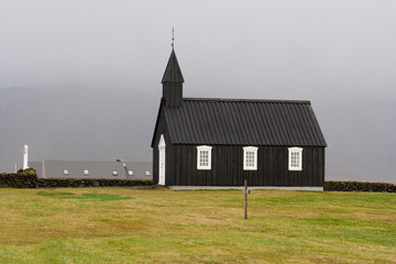 Fototapeta na wymiar Budakirkja, one of the many Icelandic churches.