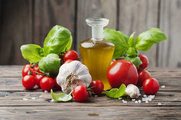 Fresh tomato, basil and olive oil