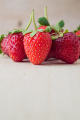 Strawberries on a wooden background