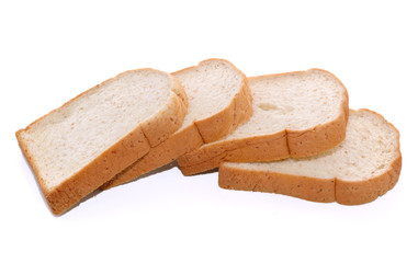 sliced bread isolated on white background
