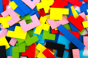 pile of colorful jigsaws 