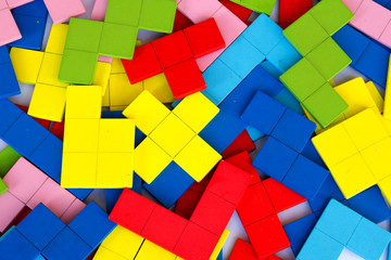 pile of colorful jigsaws 