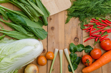 Assortment of fresh vegetables close up