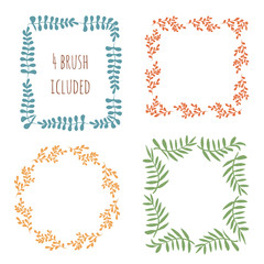 Cute frame set. Circles and squares. Vector decoration