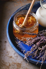 Fototapeta premium Honey, milk and lavender