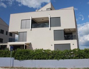 Obraz premium Modern aparment building in the sunny day in Croatia