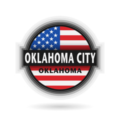 Emblem or label with name of Oklahoma City, Oklahoma