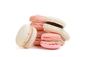 Macaroon cookie cakes isolated on white background