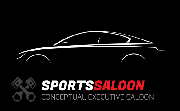 Modern Executive Sports Saloon Vehicle Silhouette Concept Car Design