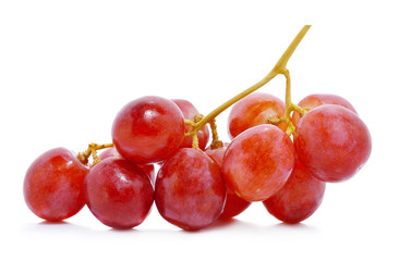 Red grapes isolated on white background