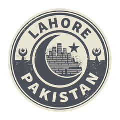 Stamp or emblem with text Lahore, Pakistan inside