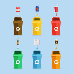 Waste sorting concept illustration