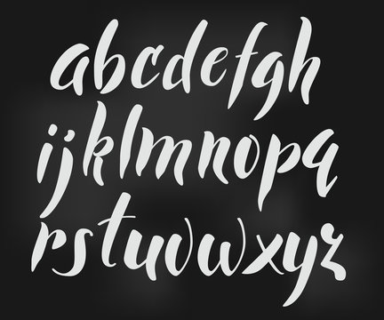 Brush style vector alphabet