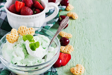 homemade ice cream of mint