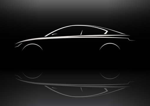 Modern Vehicle Sports Saloon Executive Car Silhouette Concept Design. Vector illustration.