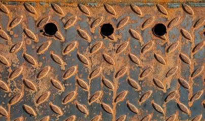 fluted rusty iron