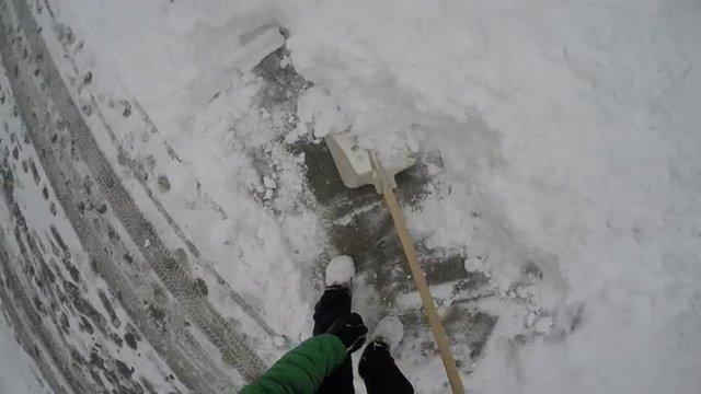 Shovelling snow POV