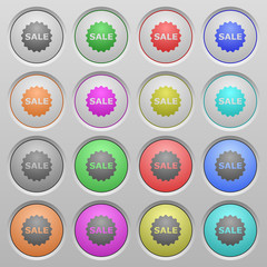 Sale sticker plastic sunk buttons