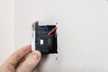 Mounting of the socket with two usb port.