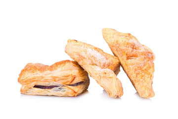 Puff pastry isolate on white