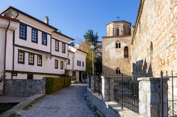 Fototapeta na wymiar Street in the town of Ohrid, Macedonia