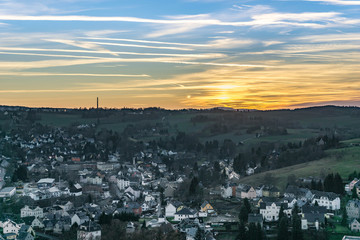 Sonnenuntergang im Gebirge