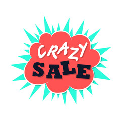 Crazy sale flat icon