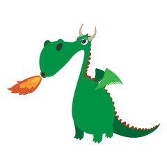 Cute dragon cartoon character