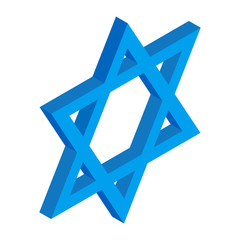 Star of David isometric 3d icon